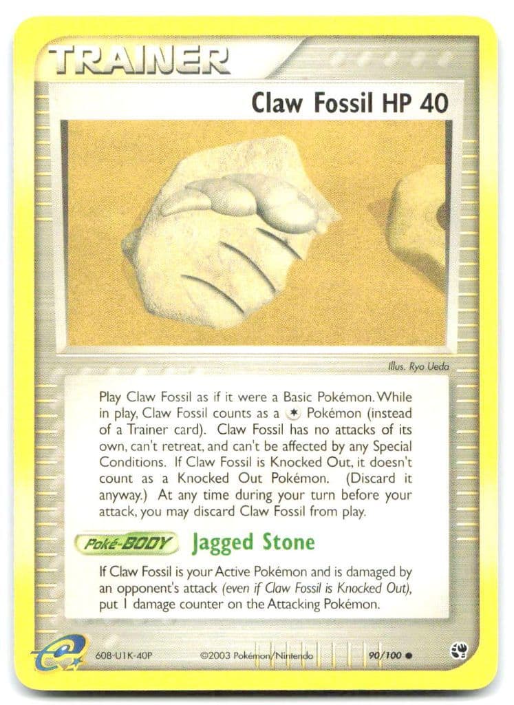 Claw Fossil 90/100 EX Sandstorm trading card
