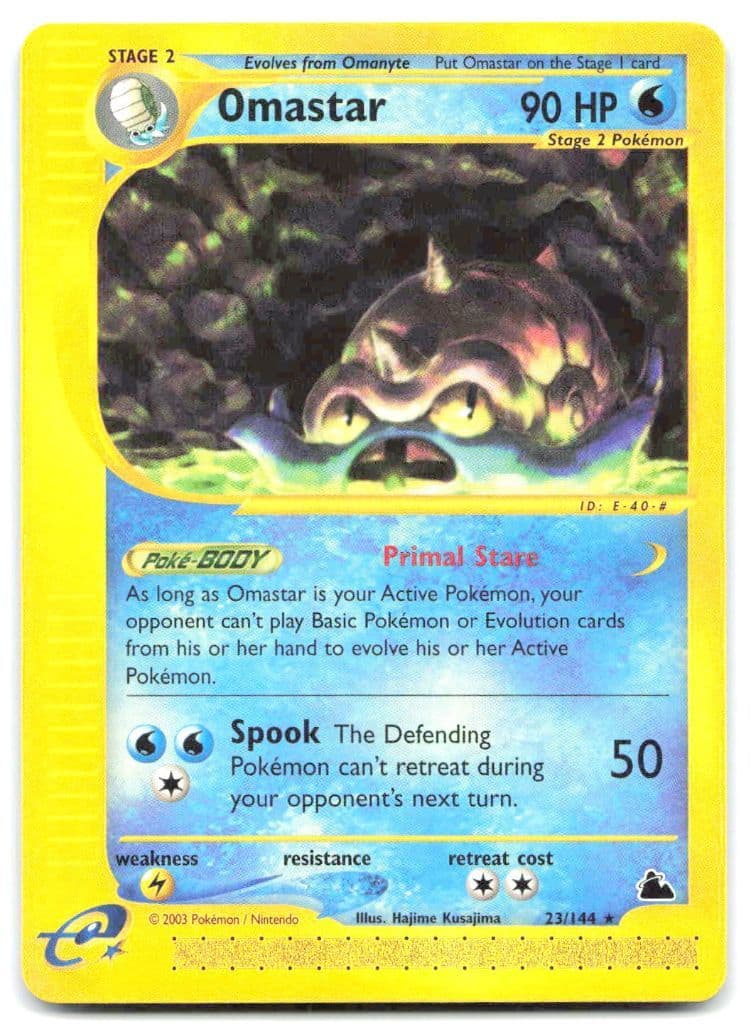Omastar 23/144 Skyridge trading card